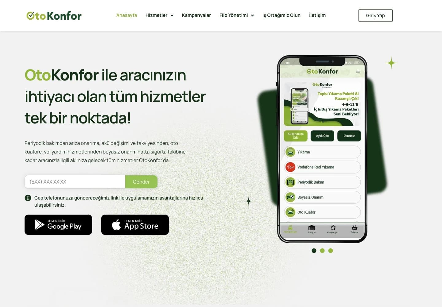 OtoKonfor’un kamuya açık web sitesi